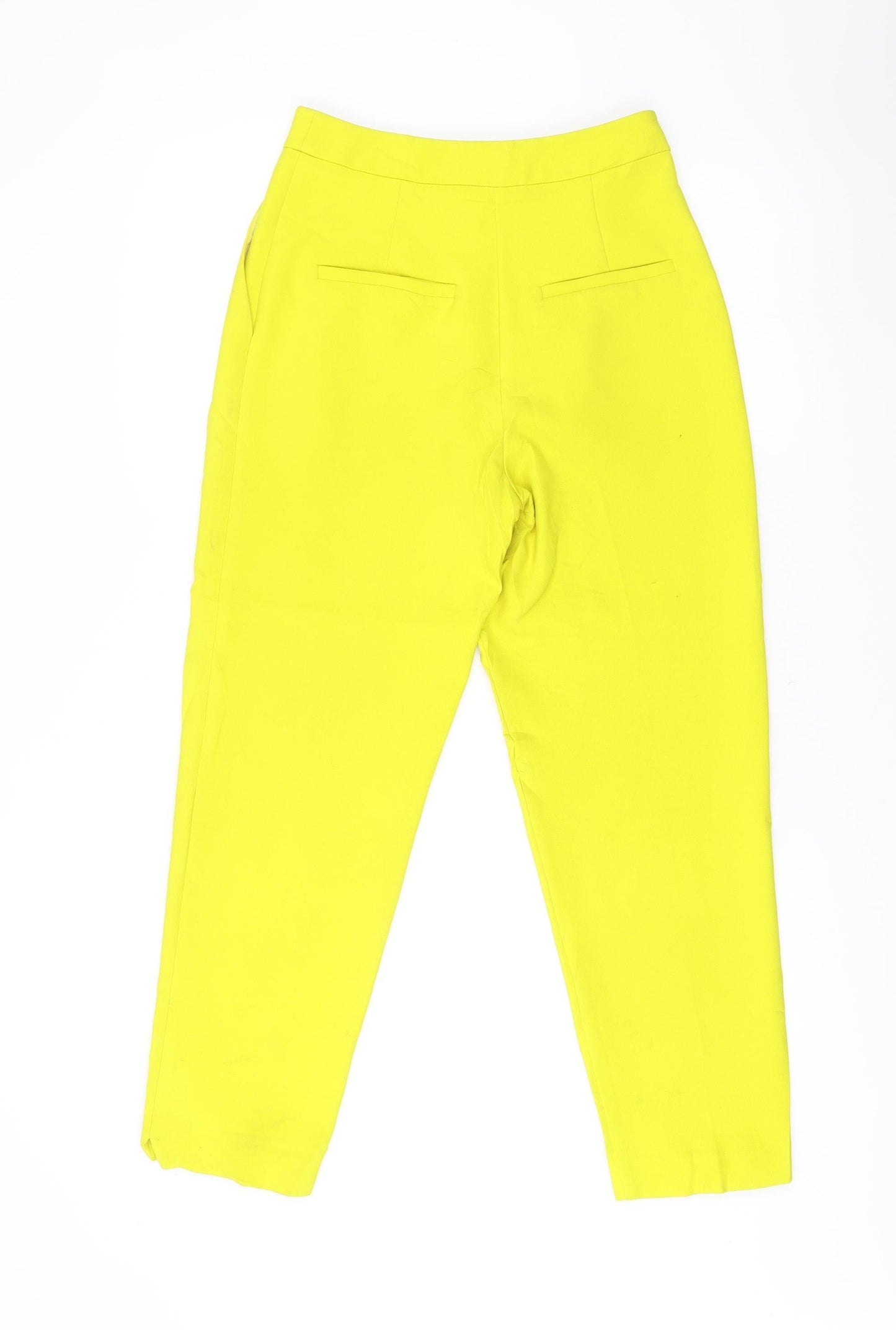 Topshop Women Yellow Slim Tapered Trousers UK 6 Polyester Blend