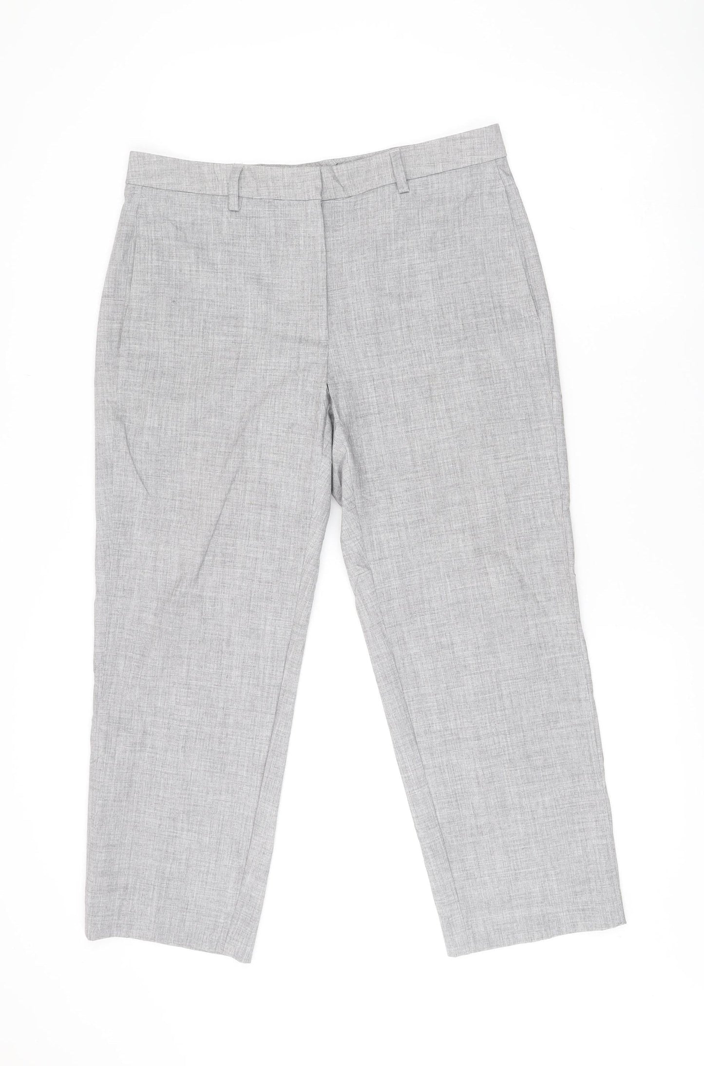 Marks and Spencer Womens Grey Size 12 Straight Leg Work Trousers