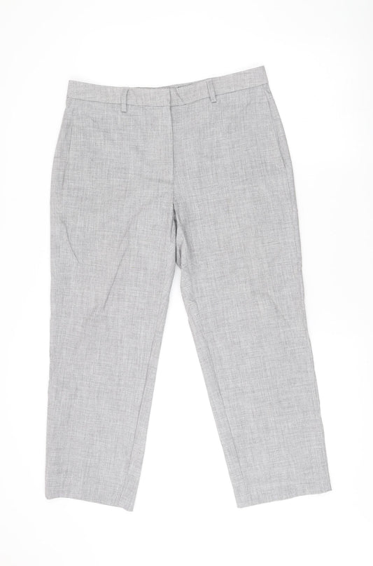 Marks and Spencer Womens Grey Size 12 Straight Leg Work Trousers