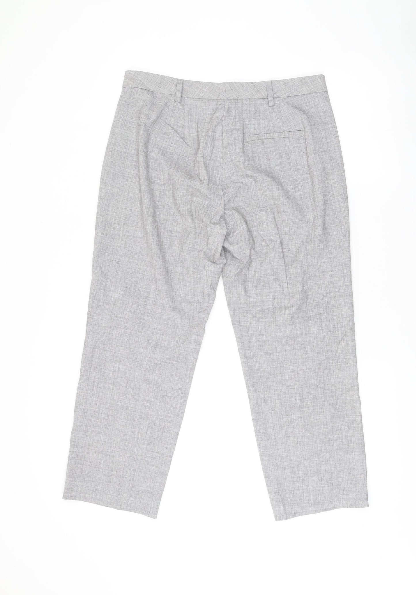 Marks and Spencer Womens Grey Size 12 Straight Leg Work Trousers