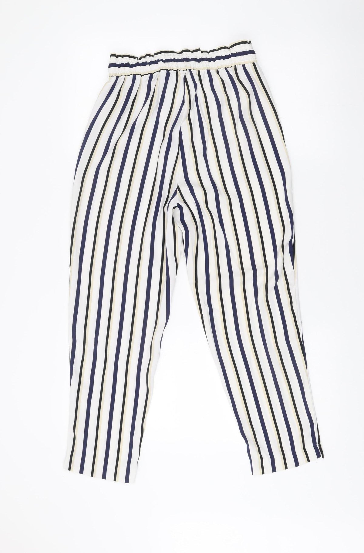 Zara Women XS Striped Lightweight Relaxed Trousers Multicoloured