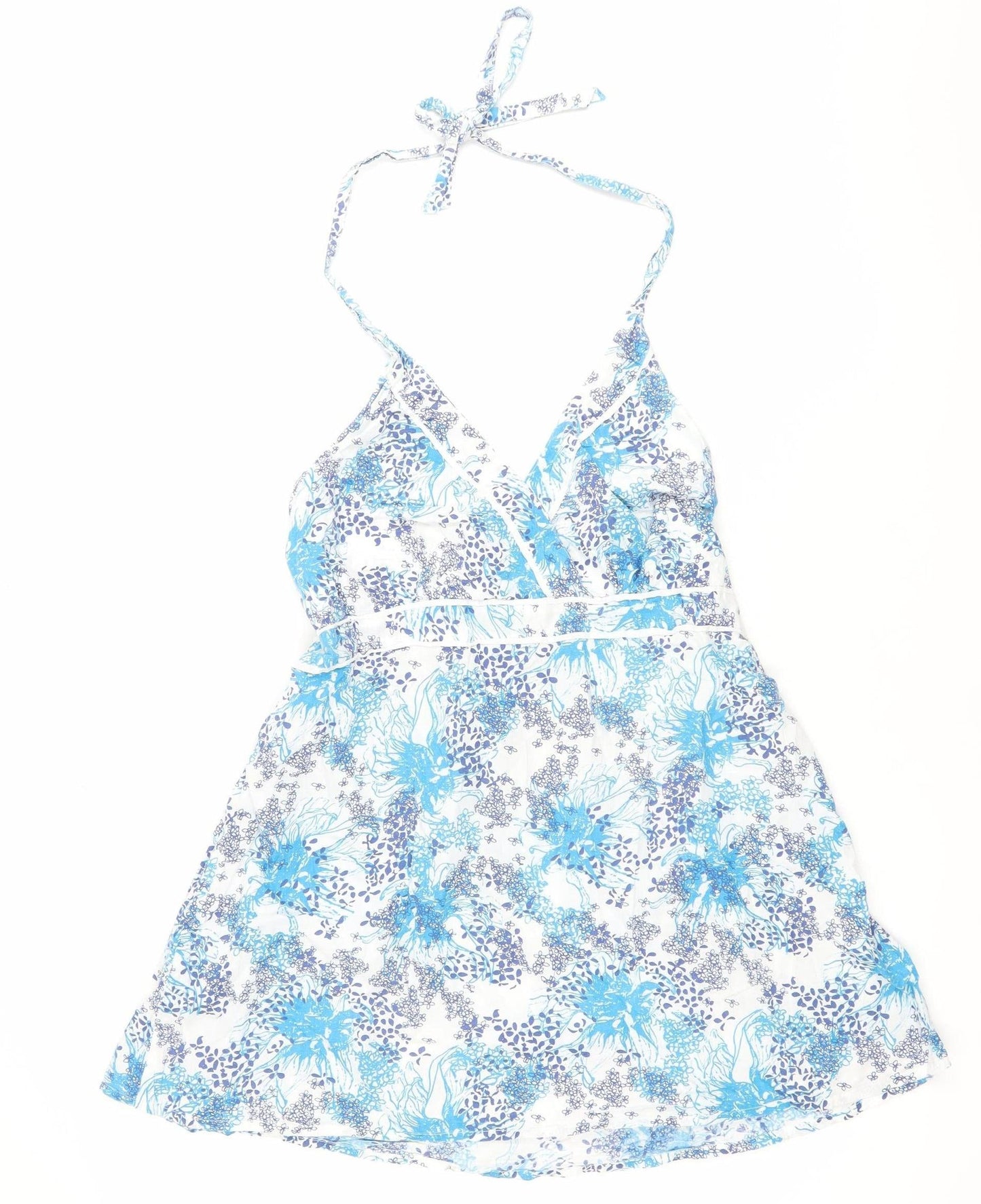 Editions Womens Blue Size 14 Cotton Floral Slip Dress Summer