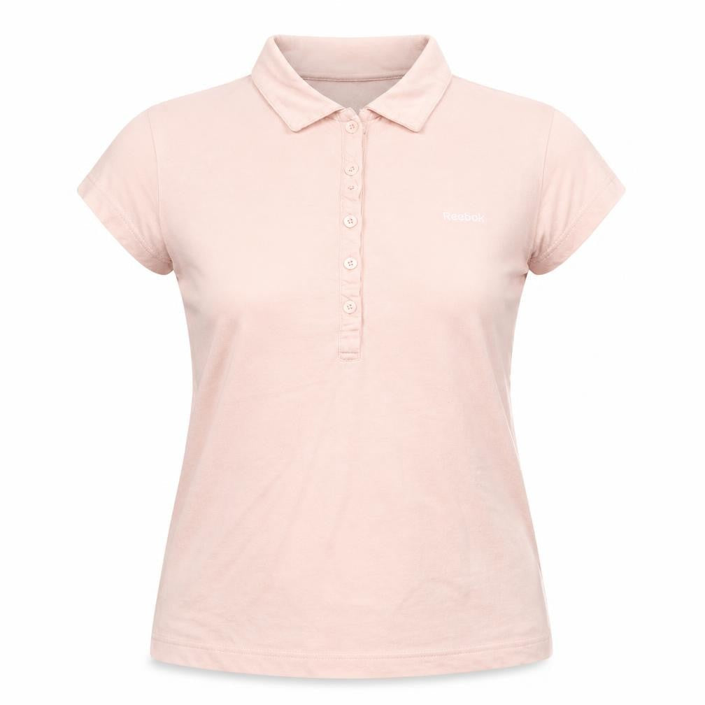 Reebok Women's Pink Polo Shirt Size 10 Short Sleeve Cotton