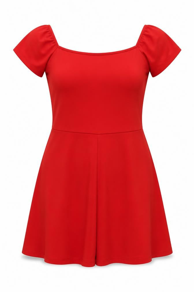 Model Women’s Red A-Line Off Shoulder Dress XL Short Sleeve Party