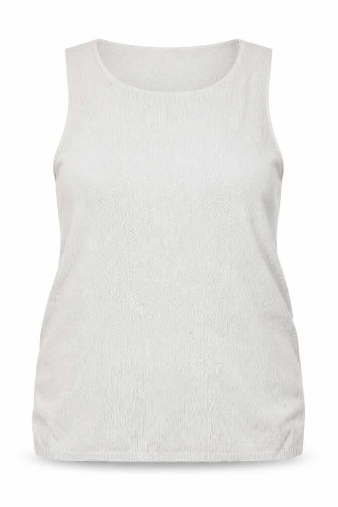 Marks & Spencer Women’s Silver Knit Tank Top Size 18 Sleeveless Scoop Neck