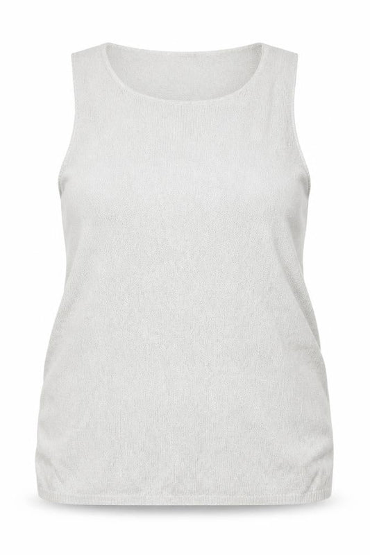 Marks and Spencer Women’s Silver Knit Tank Top Size 18 Sleeveless Scoop Neck
