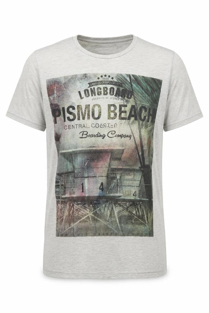 Next Men’s Grey Graphic Print Beach T-Shirt Size S Cotton Crew Neck