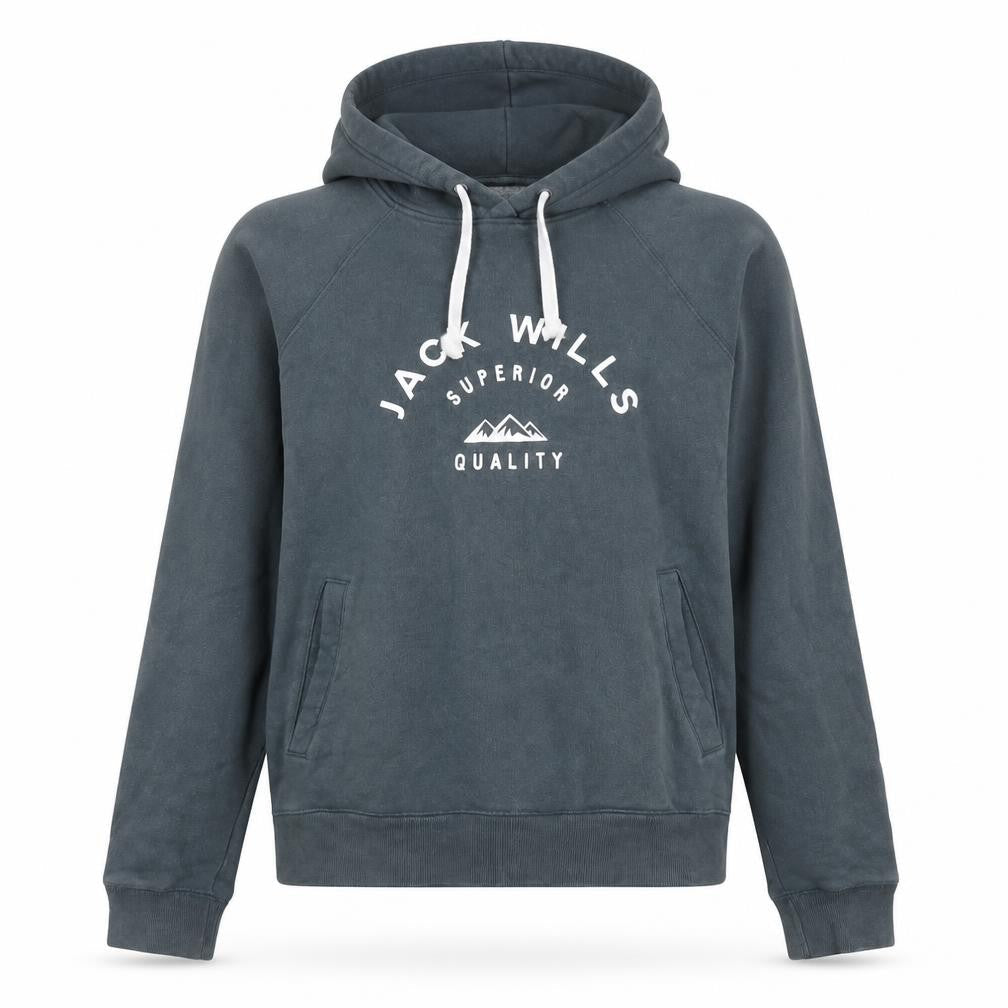 Jack Wills Womens Grey Hoodie UK 6 Cotton Blend Logo Pullover