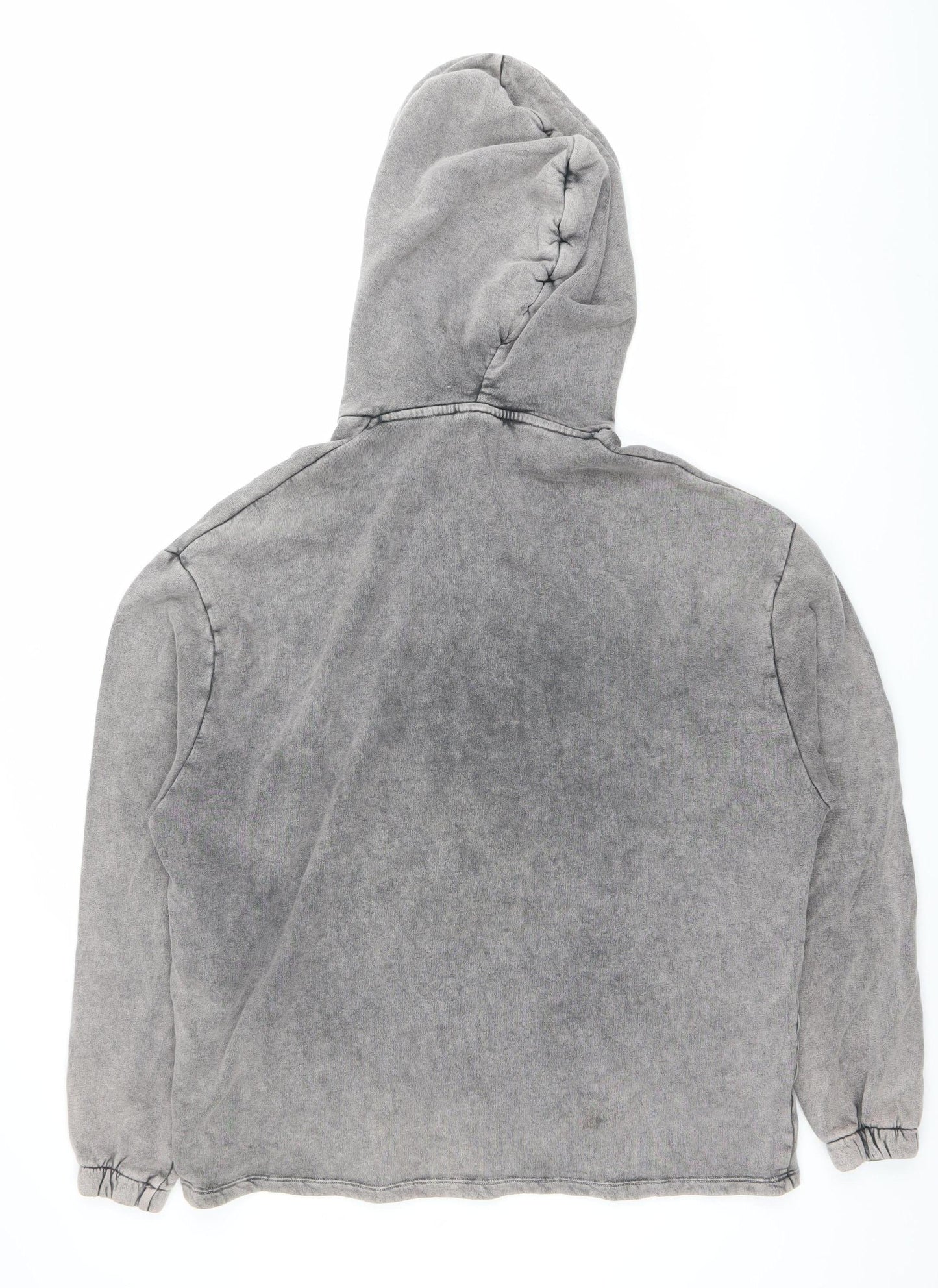 ASOS DESIGN Mens Grey Pullover Hoodie M Graphic Print Hooded Sweatshirt