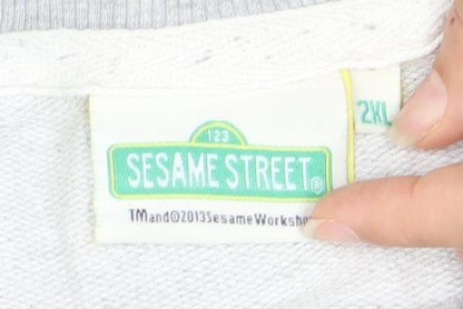 Preloved Sesame Street Men’s Grey 2XL Pullover Sweatshirt Cookie Monster - Label