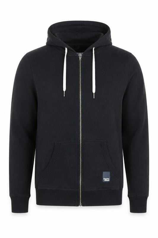 Charles Wilson Men’s Black Small Full Zip Hoodie Regular Fit