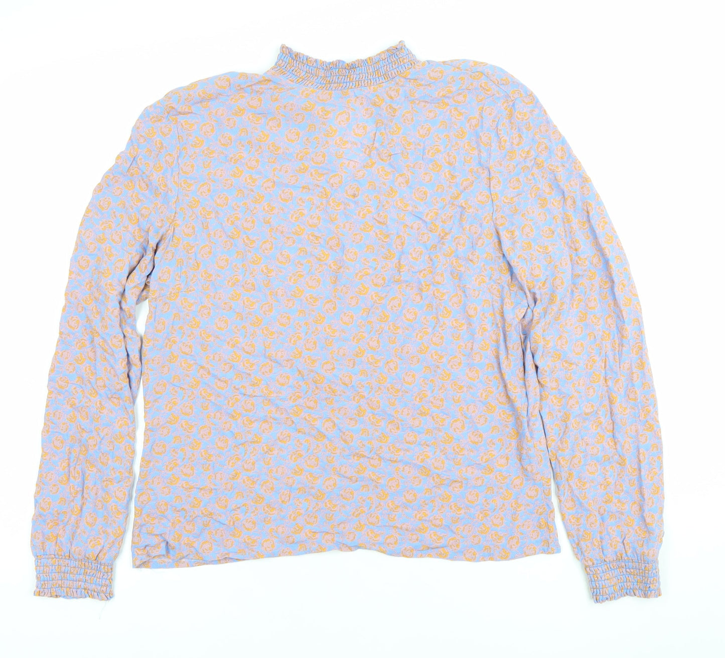 Vila Women’s Blue Floral Long Sleeve Tunic Blouse Size L