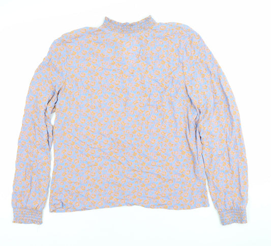 Vila Women’s Blue Floral Long Sleeve Tunic Blouse Size L