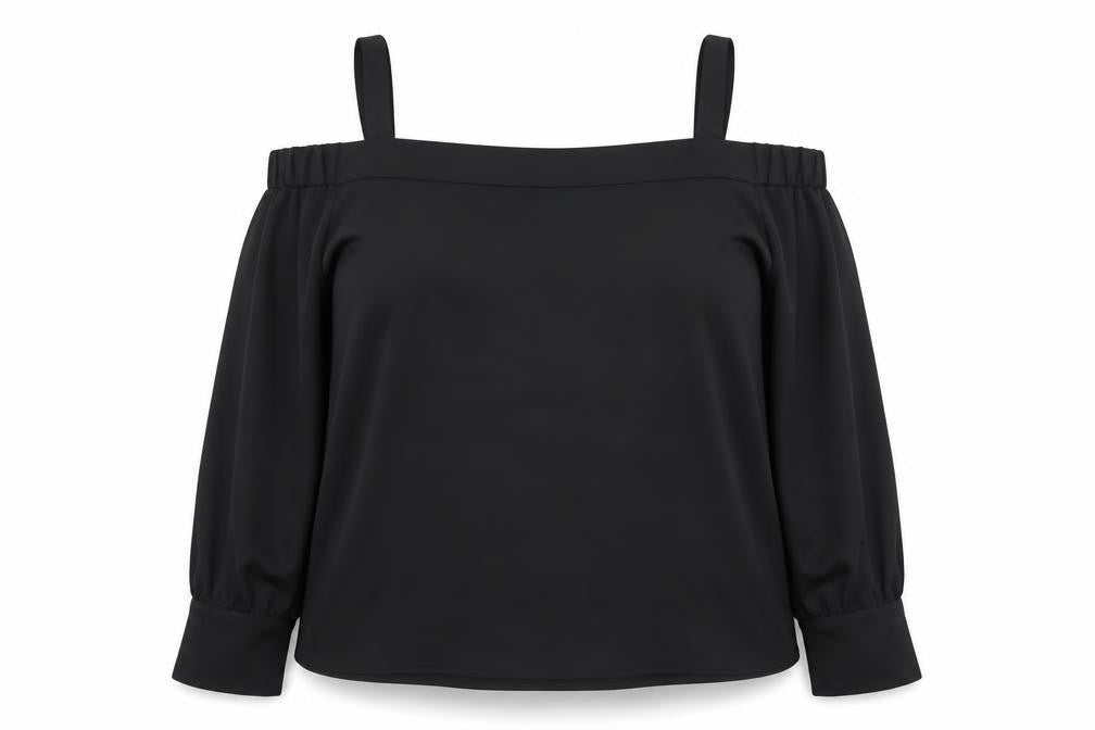 Warehouse Womens Black Size 18 Off Shoulder Long Sleeve Blouse
