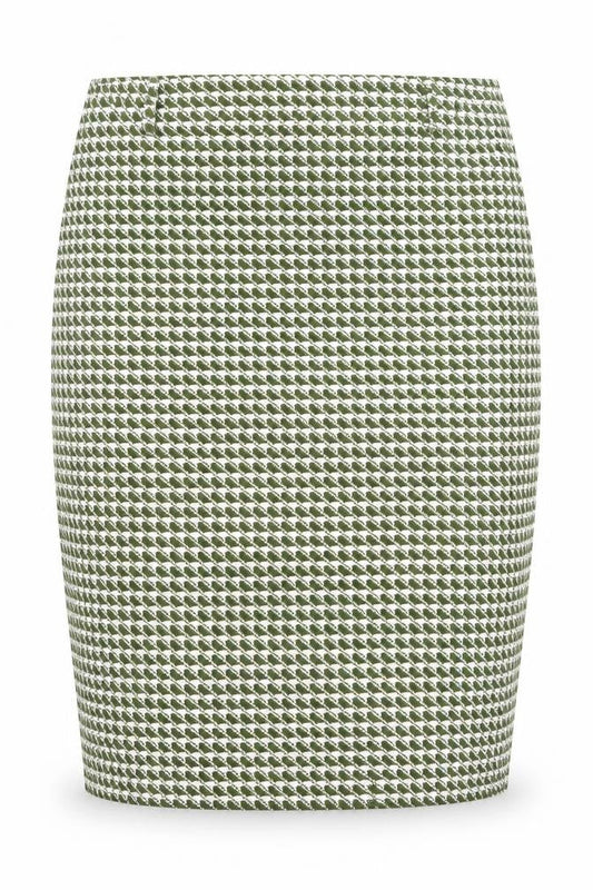 Topshop Women’s Green Geometric Pencil Skirt Size 12 Workwear