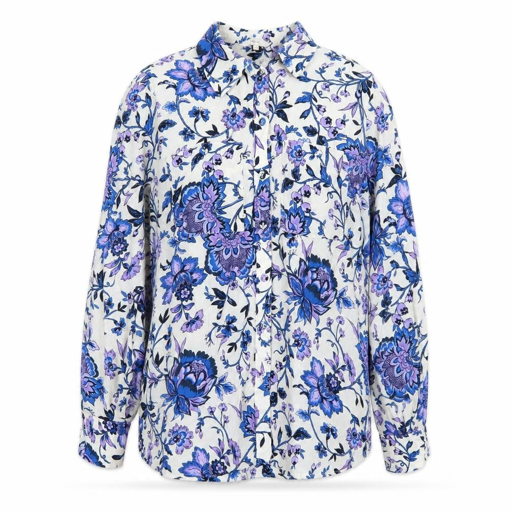 Next Women’s Multicoloured Floral Viscose Blouse UK 12 Long Sleeve