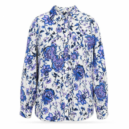 Next Women’s Multicoloured Floral Viscose Blouse UK 12 Long Sleeve