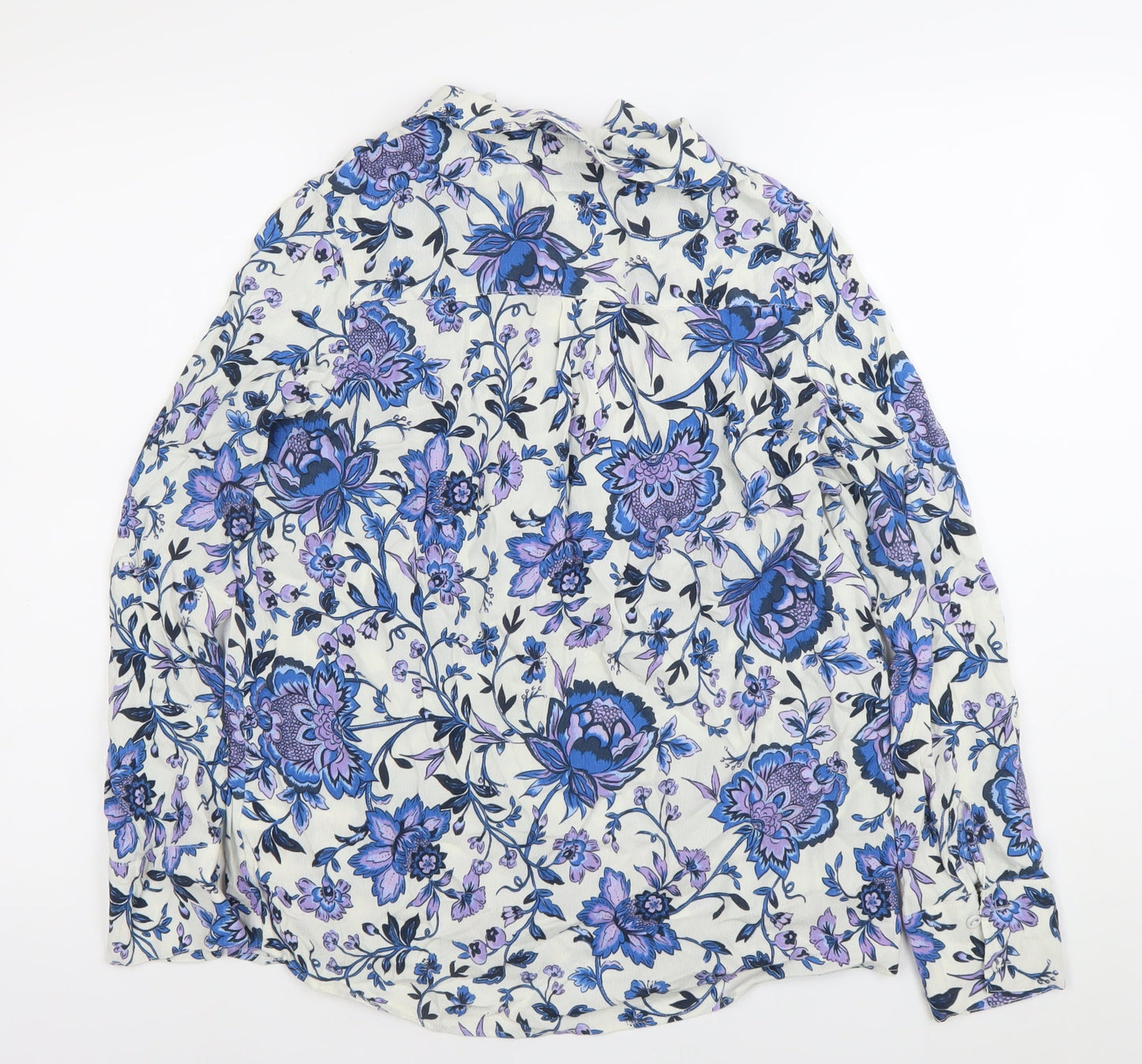 Next Women’s Multicoloured Floral Viscose Blouse UK 12 Long Sleeve