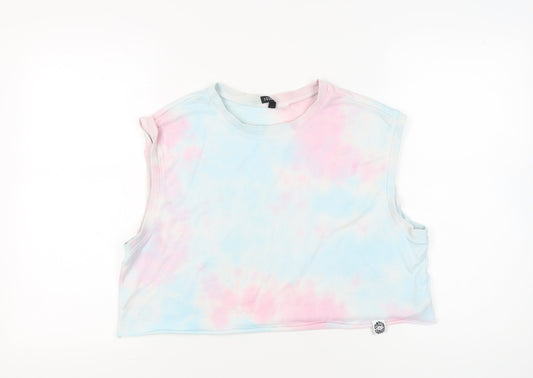 H&M Divided Womens Multicoloured Tie-Dye Cropped Tank Top Size L
