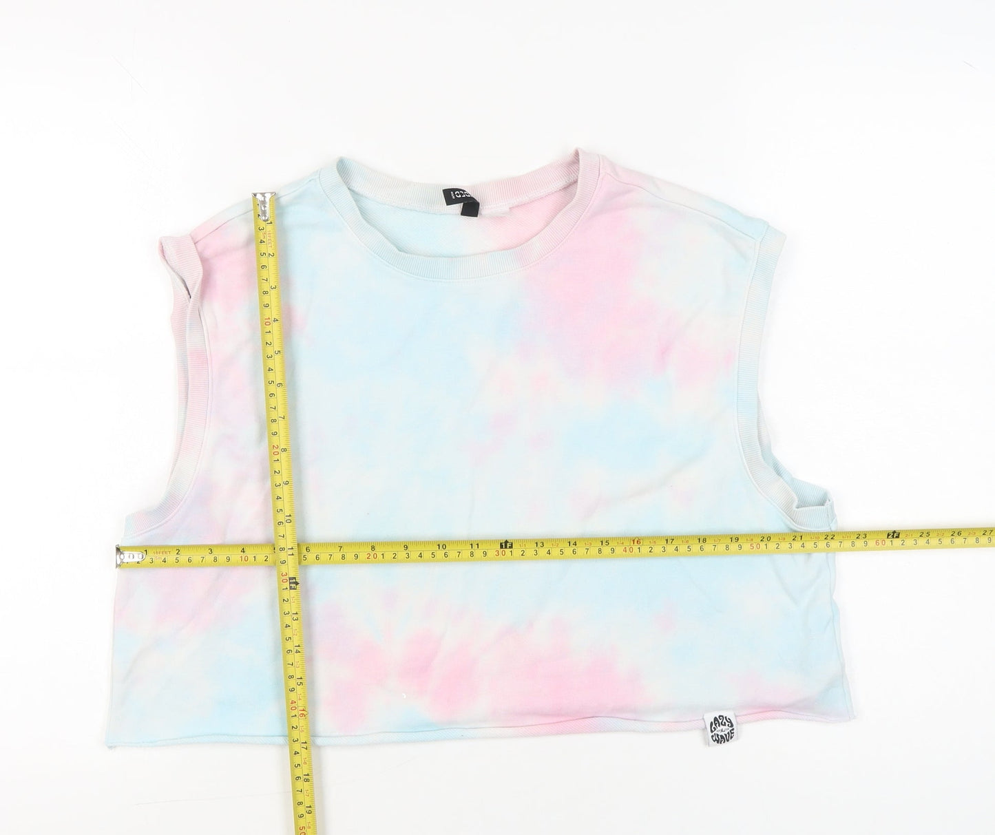 H&M Divided Womens Multicoloured Tie-Dye Cropped Tank Top Size L