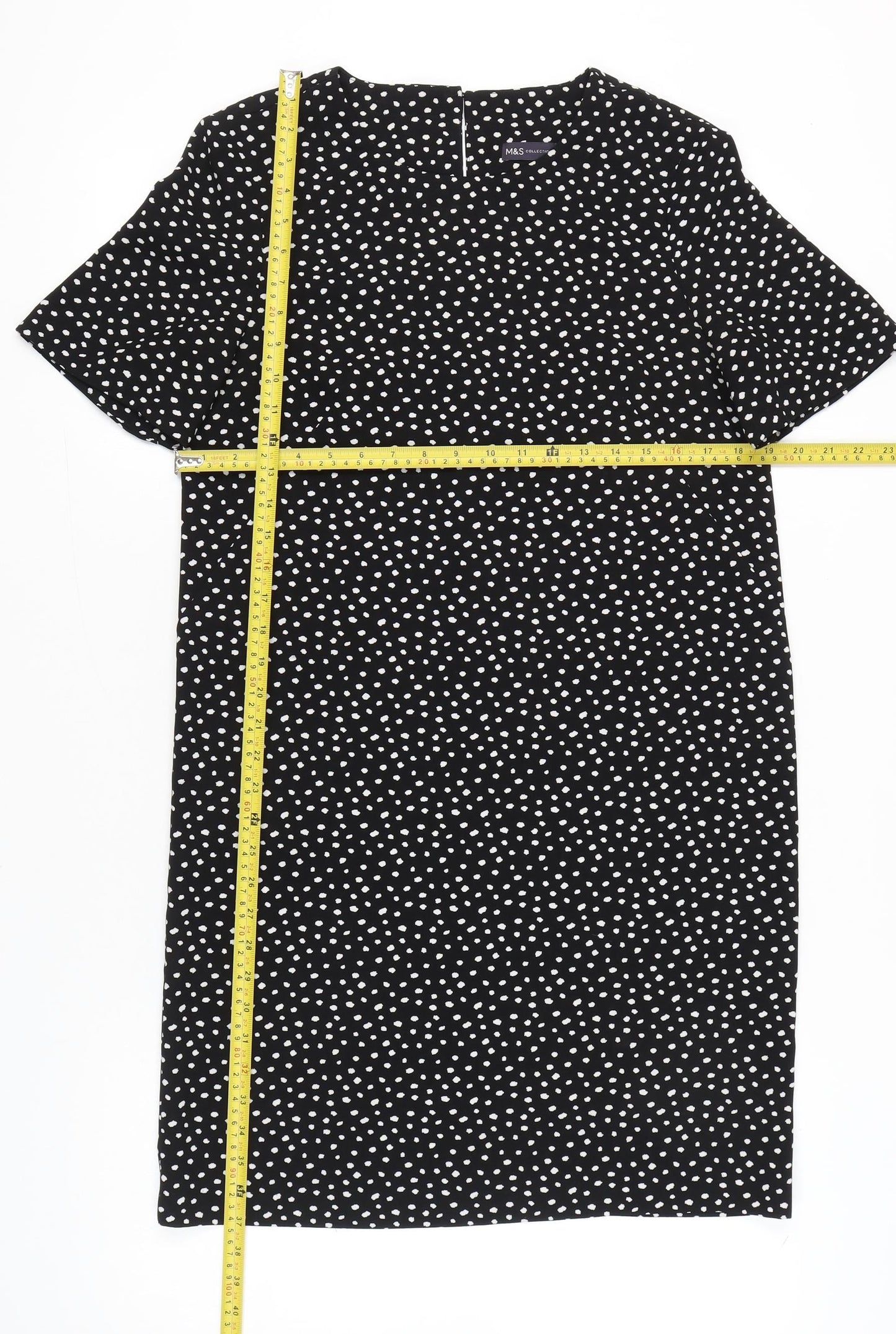 Marks and Spencer Women’s Black Polka Dot Shift Dress Size 10