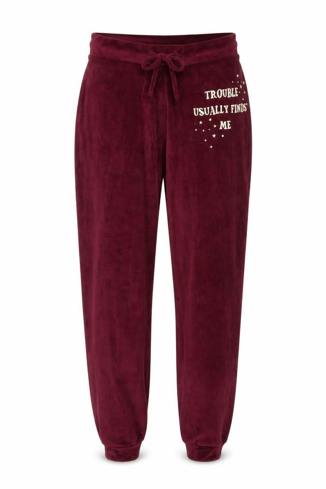 Harry Potter Women’s Red Velour Embroidered Pyjama Pants Size 10-12