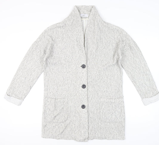 Next Women’s Grey Knit Cardigan UK 10 Long Sleeve Collared