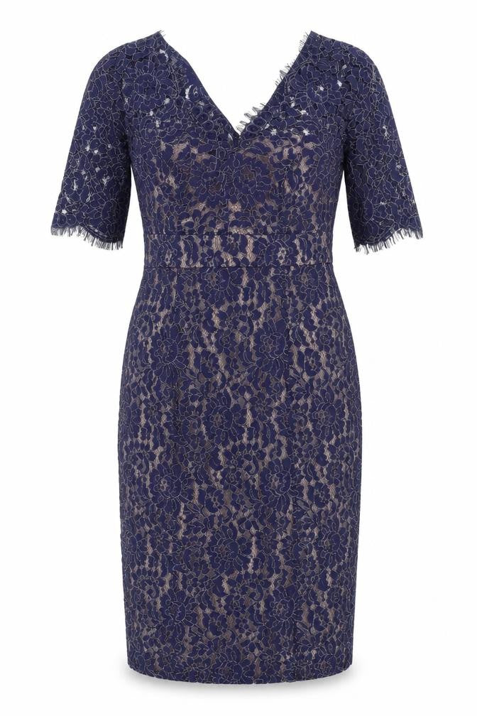 Monsoon Women’s Blue Lace Sheath Knee Length Dress UK 10