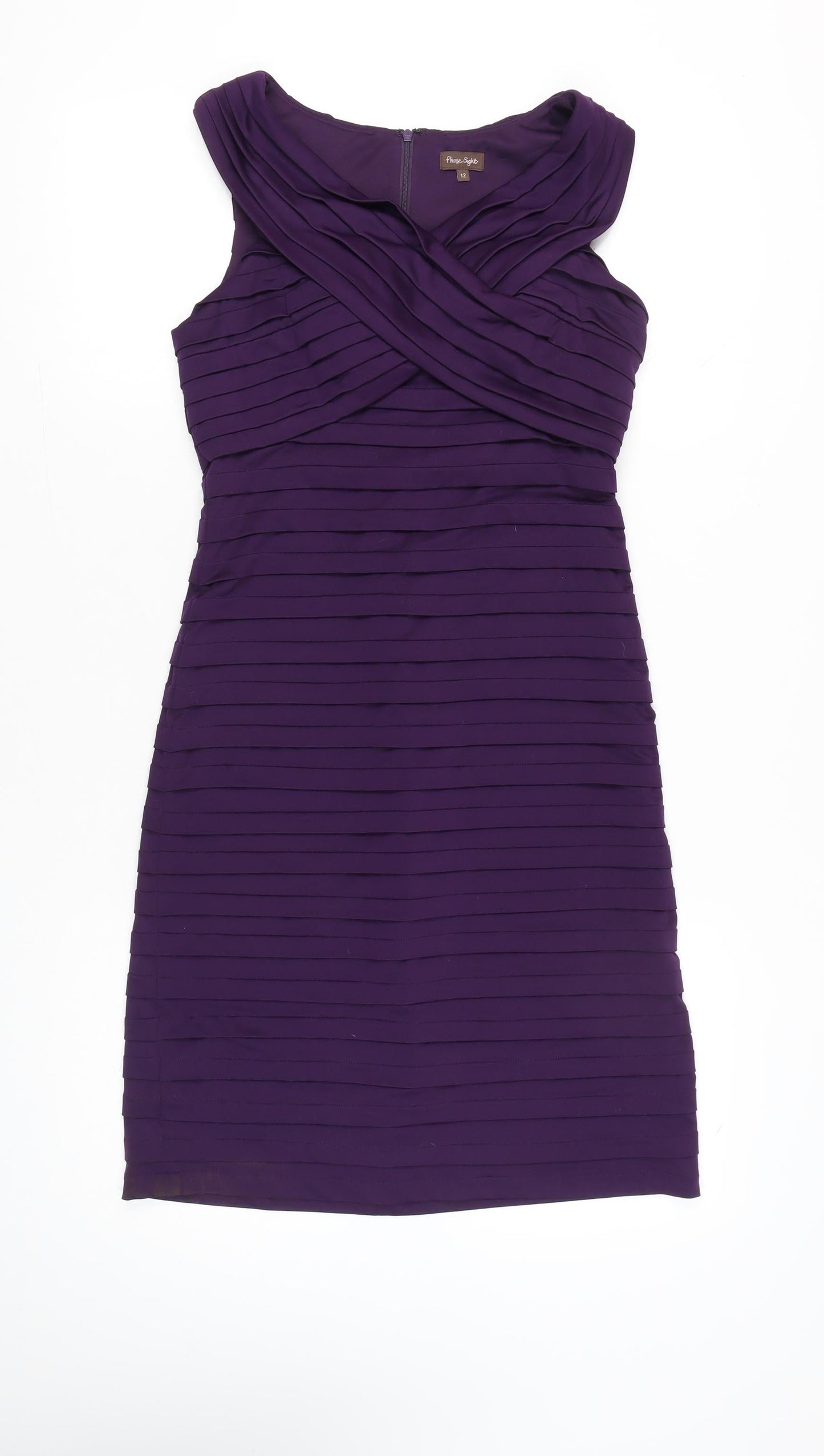 Phase Eight Women Purple Size 12 Sheath Knee Length Dress