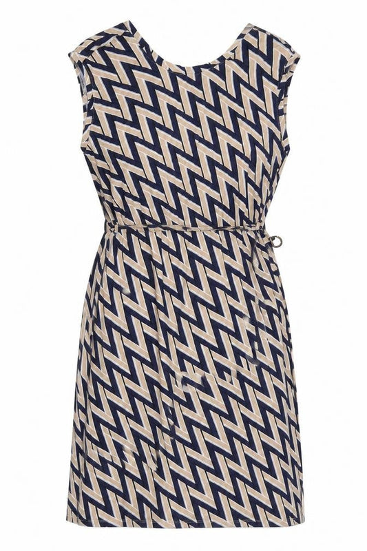 Dorothy Perkins Women’s Beige Black Shift Dress Size 18 Sleeveless Geometric