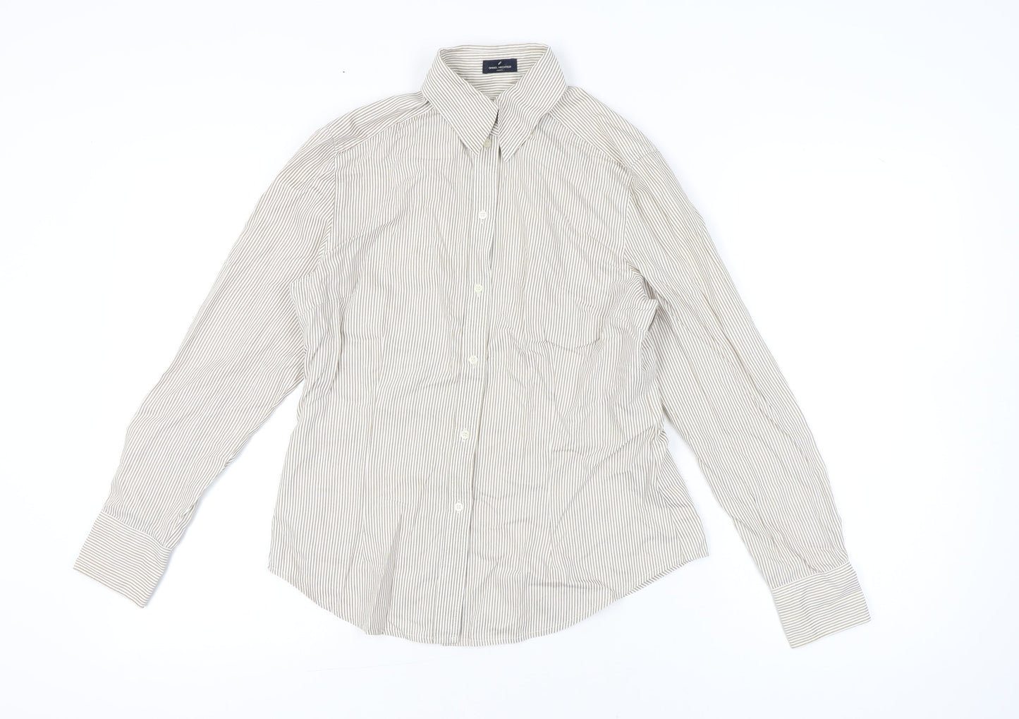 Daniel Hechter Women’s Beige Striped Button-Up Shirt Size 12