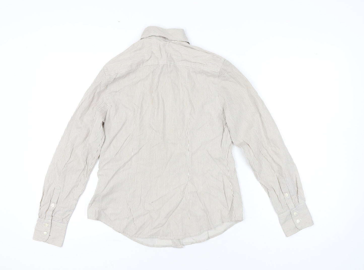 Daniel Hechter Women’s Beige Striped Button-Up Shirt Size 12