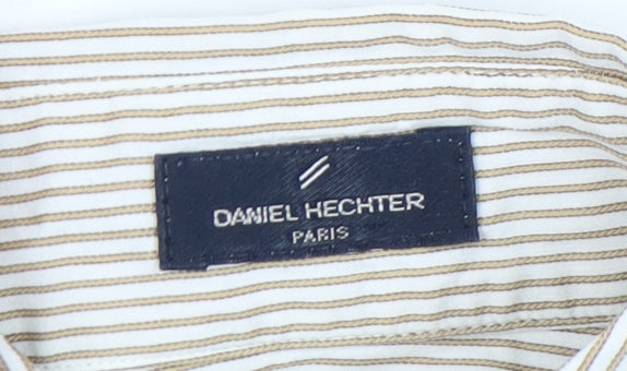 Daniel Hechter Women’s Beige Striped Button-Up Shirt Size 12