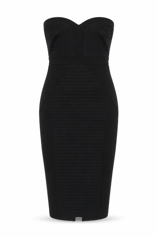 ASOS Petite Women’s Black Strapless Bodycon Midi Dress Size 2