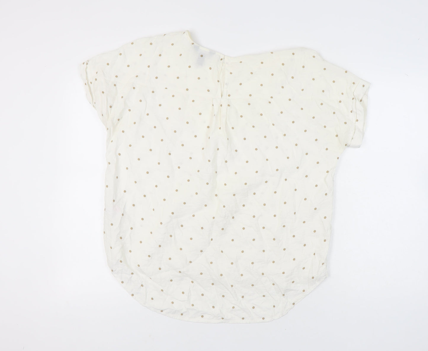 New Look Women’s White Polka Dot T-Shirt UK 18 Short Sleeve