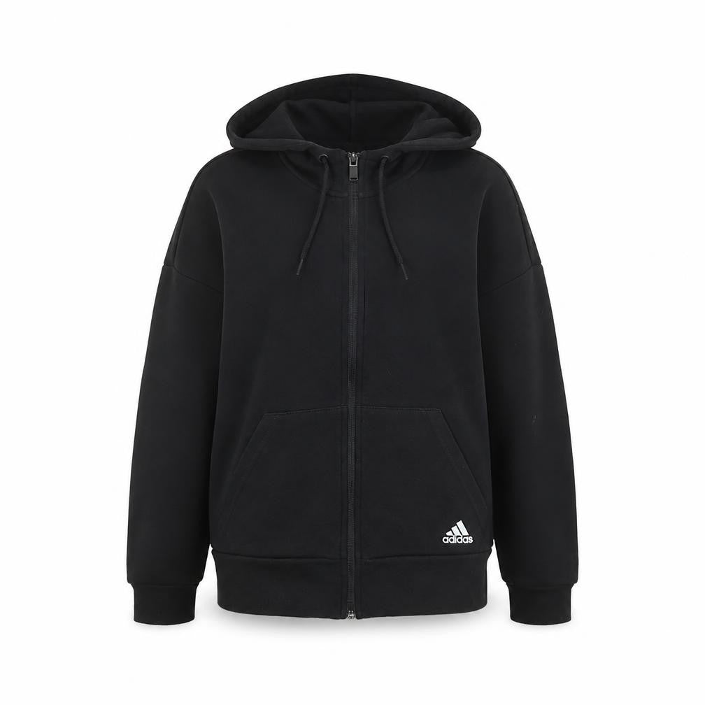 Adidas Womens Black Full Zip Hoodie Size 8 Activewear Gym Jacket
