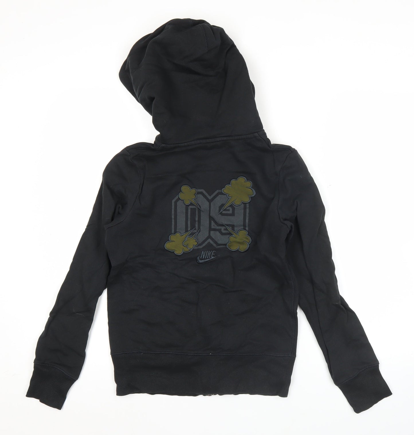 Nike Womens Black Full Zip Hoodie Size M Graphic Logo Sportswear
