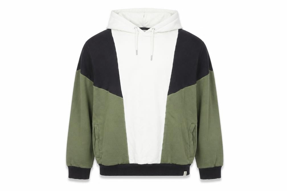 Next Men's XL Pullover Hoodie Green White Black Colour Block