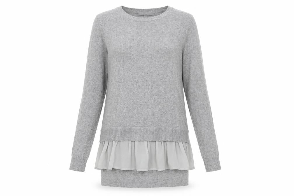 Next Women’s Grey Tunic Jumper Dress Size 6 Crew Neck Long Sleeve