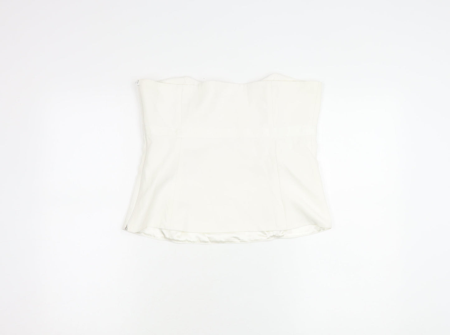 Whistles Women Ivory Strapless Satin Bow Detail Blouse UK 16