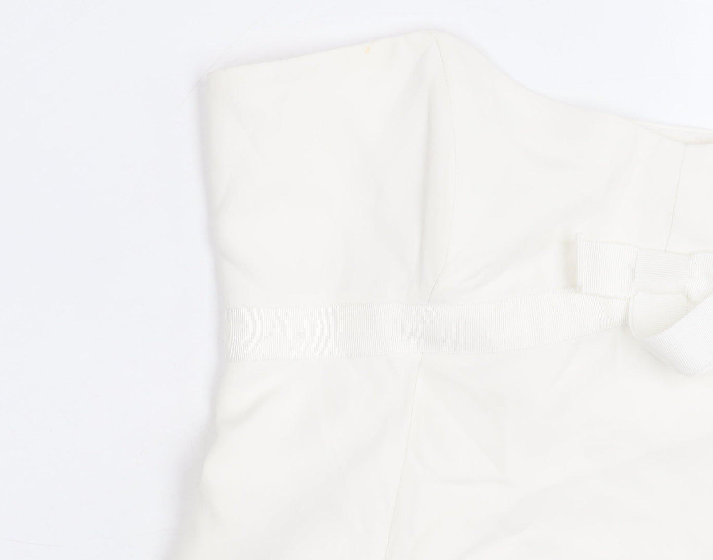 Whistles Women Ivory Strapless Satin Bow Detail Blouse UK 16