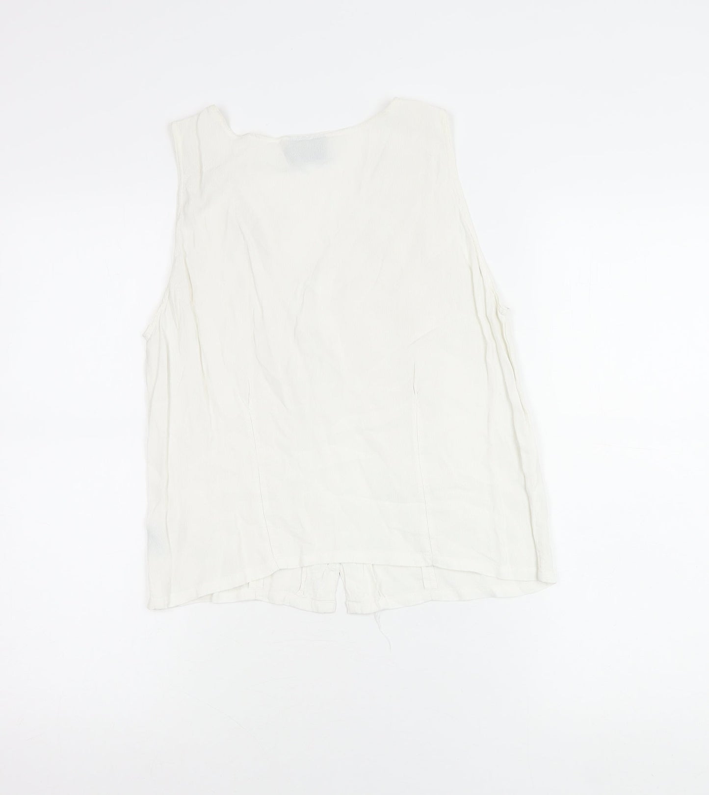 Wallis Womens White Viscose Sleeveless Blouse Size 12