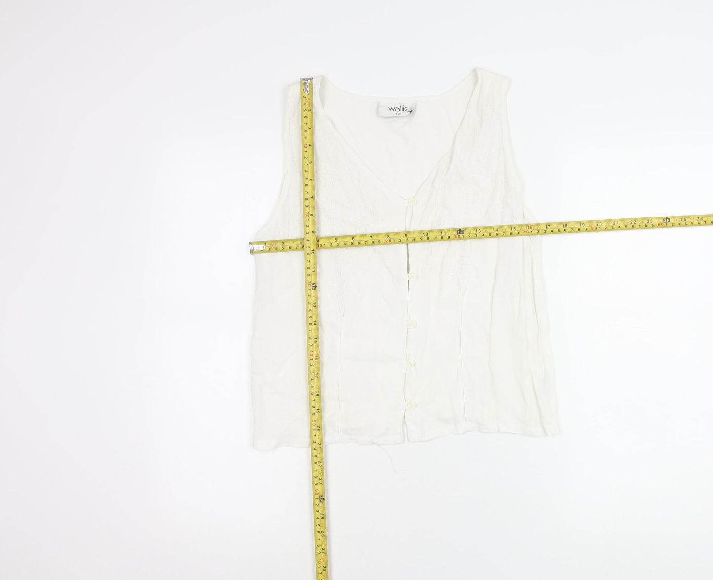 Wallis Womens White Viscose Sleeveless Blouse Size 12