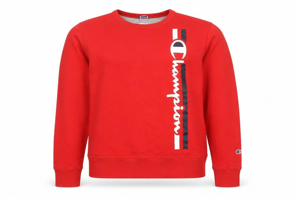 Champion Women Red Small Pullover Sweatshirt Crew Neck Logo