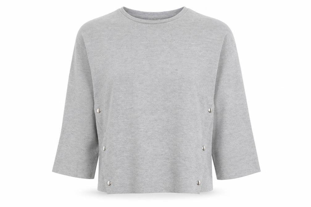 Zara Trafaluc Womens Grey Cotton Crew Neck Pullover Jumper Size 12