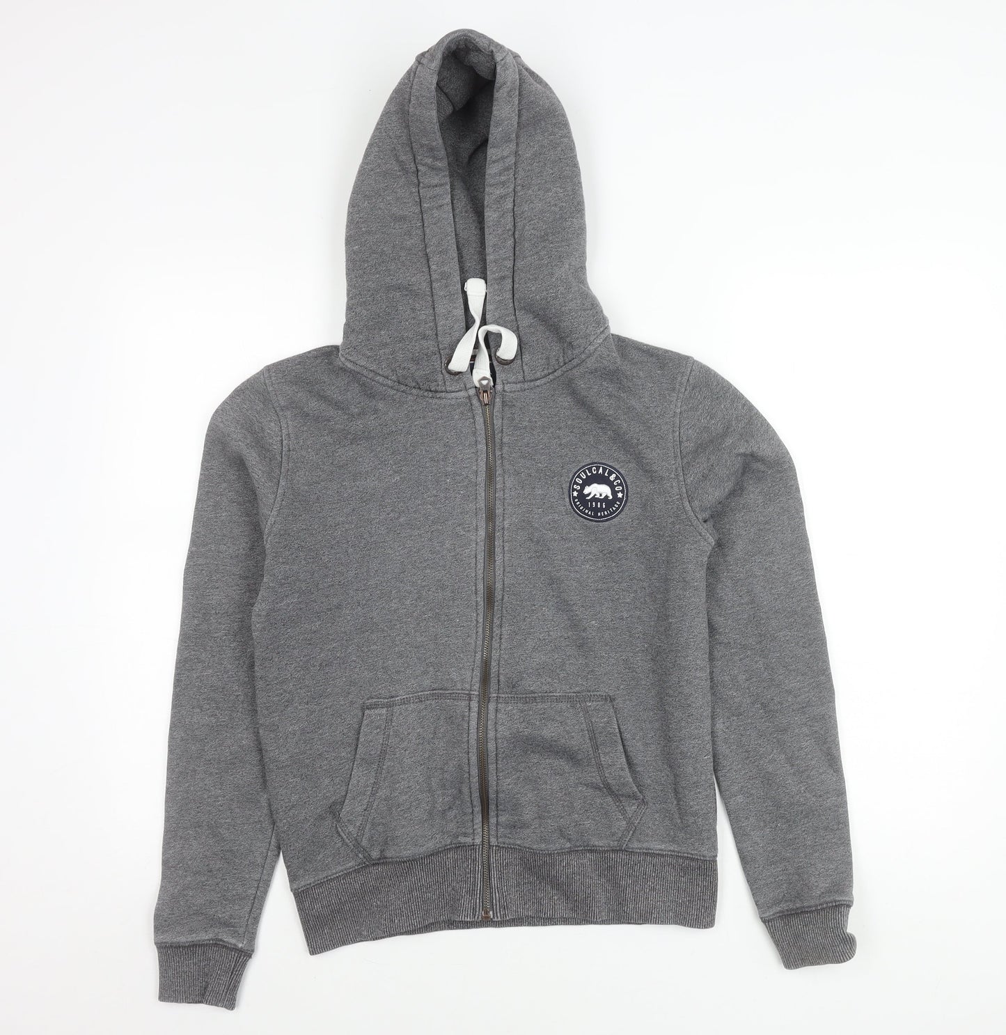 SoulCal & Co Women’s Grey Hoodie Jacket UK 10 Zip Logo Casual