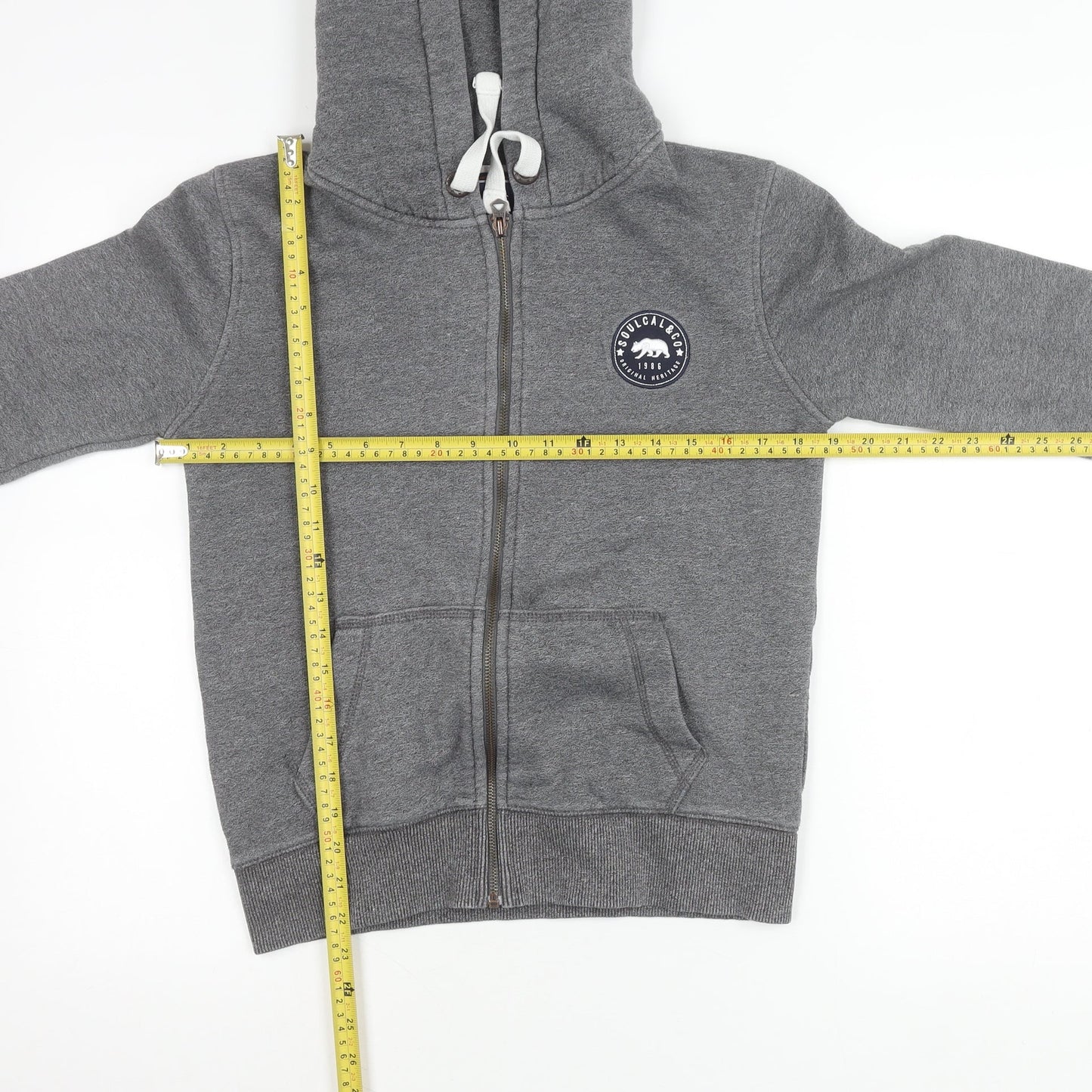 SoulCal & Co Women’s Grey Hoodie Jacket UK 10 Zip Logo Casual