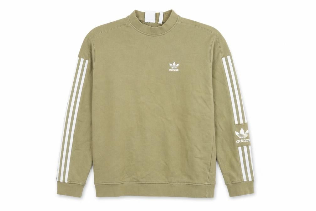 Adidas Womens Green Pullover Sweatshirt S Regular Fit Logo Sportswear