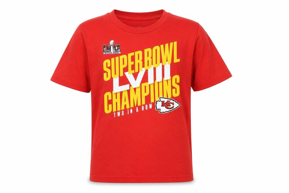 NFL Boys Red 14-16 Years Super Bowl LVIII Champions T-Shirt