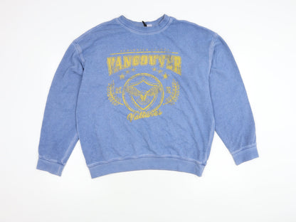 H&M Divided Womens Blue Graphic Print Sweatshirt Size S